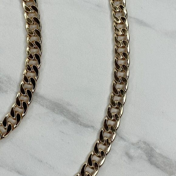 Gold Tone Flat Chain Link Purse Handbag Replacement Strap 47" ✨ - Picture 4 of 12